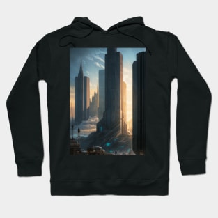 Future City with Towering Skyscrapers Hoodie